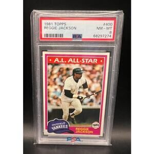 1981 Topps Reggie Jackson PSA 8 New York Yankees Oakland A's Angels Orioles, MLB